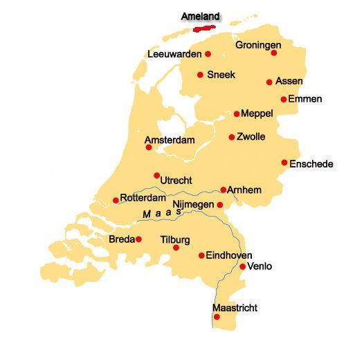 Karte der Niederlande